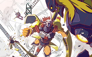 comic character illustration, anime, Digimon, Digimon Tri, greymon HD wallpaper