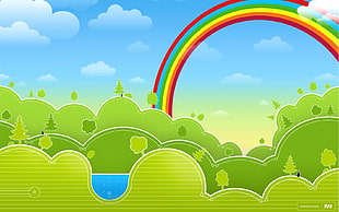 rainbow illustration, colorful, rainbows, artwork, digital art