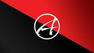 red and black A logo, Anarchy , red, black, circle-A HD wallpaper
