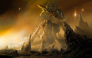 brown aircraft digital wallpaper, fantasy art, space, Dead Space, video games