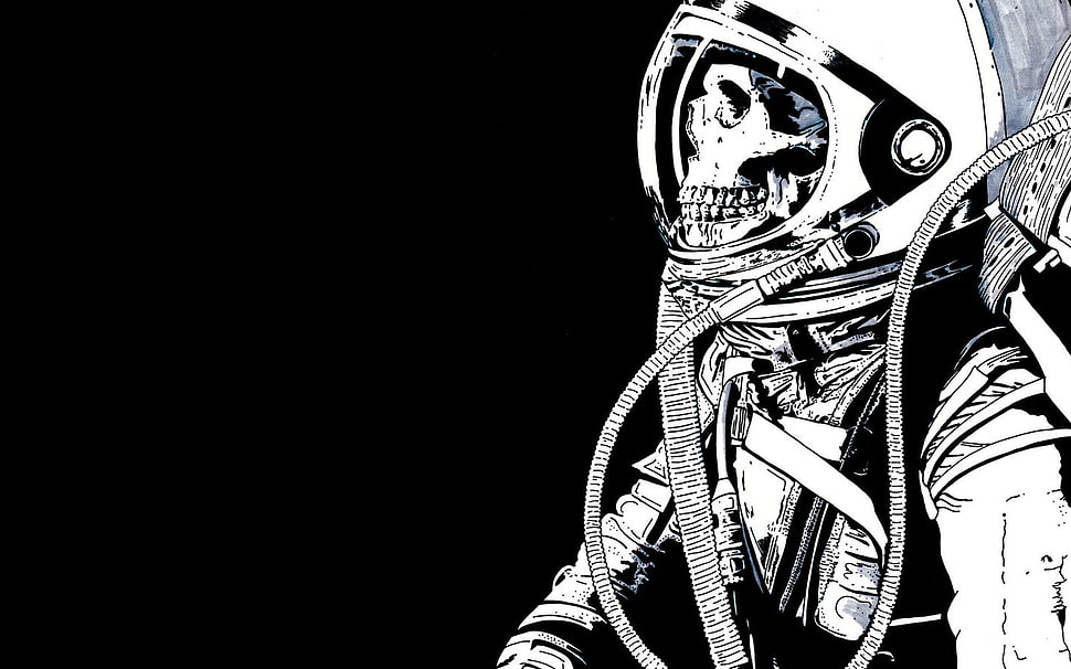 black and white astronaut wallpaper HD wallpaper