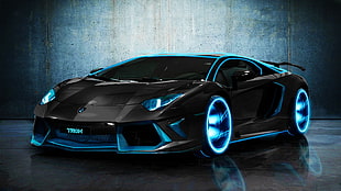 black and blue Lamborghini Huracan wallpaper