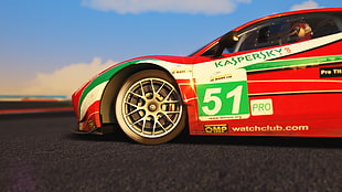 red and white car, car, video games, racing simulators, Assetto Corsa HD wallpaper