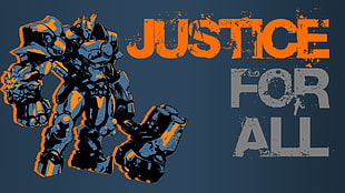 Justice for all poster, Overwatch, Reinhardt (Overwatch) HD wallpaper