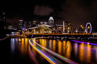 timelapse photograph of city lights road during nighttime HD wallpaper