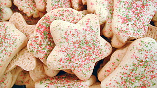 white Star Cookies with prinkles HD wallpaper