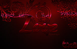 love print wallpaper, love, artwork, red HD wallpaper