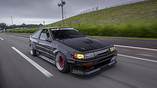 black coupe, Toyota, AE86, Toyota AE86, JDM HD wallpaper