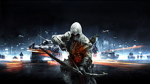 man with bow and arrow game poster, Assassin's Creed, Assassin's Creed III, Battlefield, Battlefield 3 HD wallpaper