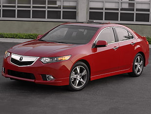 red Acura sedan