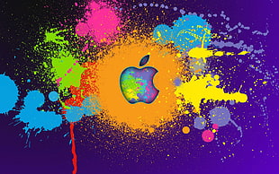 multicolored Apple logo HD wallpaper