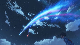 falling star digital wallpaper, Makoto Shinkai , Kimi no Na Wa