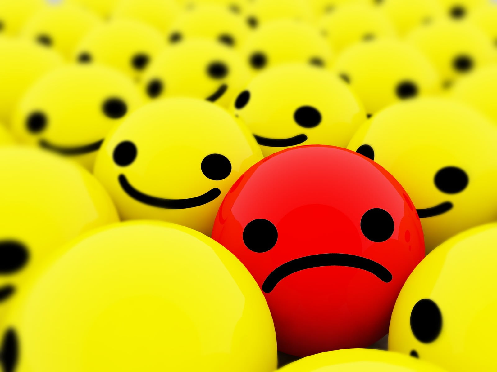 1920x1080 resolution | yellow smile and red sad emoticon illustration ...