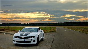 white Chevrolet Camaro, Camaro, Chevrolet, American cars, Chevrolet Camaro