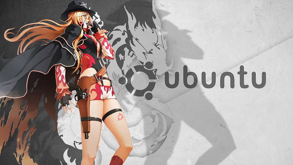 Ubunti female anime digital wallpaper, anime girls, Ubuntu HD wallpaper