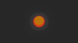 orange sun illustration, Sun, orange, red, simple
