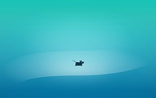 black rat clipart, minimalism, mice, blue, Xfce HD wallpaper