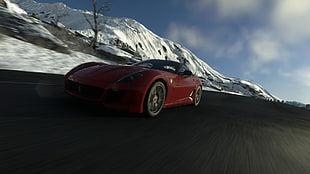 red car, Driveclub, Ferrari, video games, car HD wallpaper