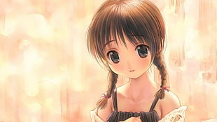 brown haired girl animation HD wallpaper