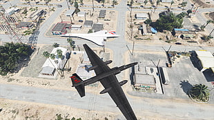 black fighter plane game screenshot, Lockheed U2, Concorde, Grand Theft Auto V HD wallpaper