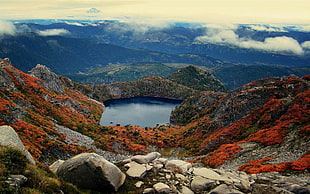 body of water, nature, landscape, mountains, lake