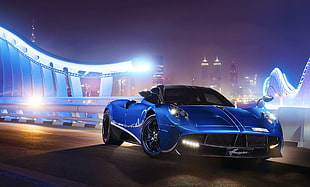 blue luxury car painting