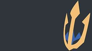 beige trident logo, Pokémon, Empoleon, minimalism HD wallpaper