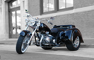 black and gray 3-wheel motorcycle HD wallpaper
