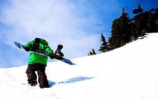 blue and black snowboard, winter, snow, snowboards