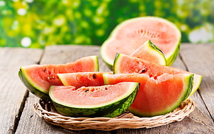 watermelon fruits, food, lunch, closeup, wooden surface HD wallpaper