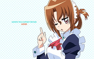 female brown-haired anime character photo HD wallpaper