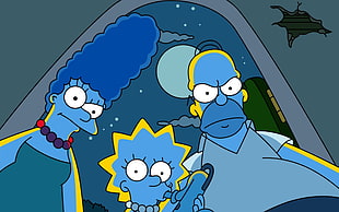 The Simpson characters illustration, The Simpsons, Homer Simpson, cartoon, Marge Simpson HD wallpaper