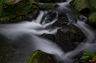 time lapse photography of river