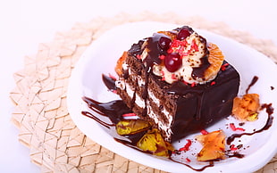 chocolate cake with berries