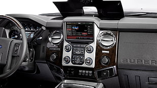 gray car stereo head unit, Ford F-250, car, car interior, vehicle HD wallpaper