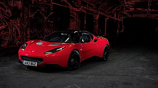 red sports car, car, red cars, Lotus, Lotus Evora