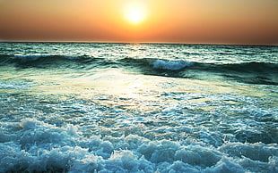 yellow and blue waves HD wallpaper